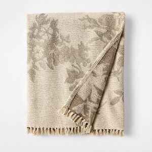 Woven Floral and Leaves Pattern Throw with Fringe— Studio McGee